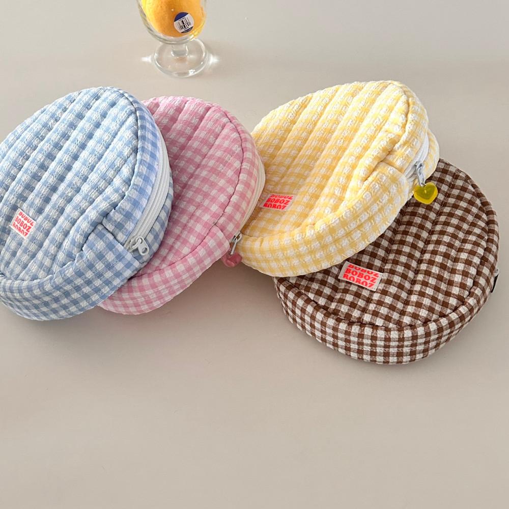 탬버린 체크 지퍼 파우치