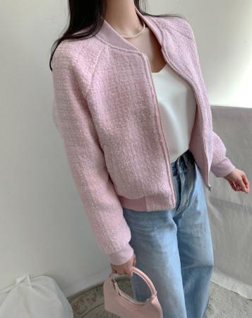 [무료배송] 핑크블링 트위드 블루종자켓(2col)