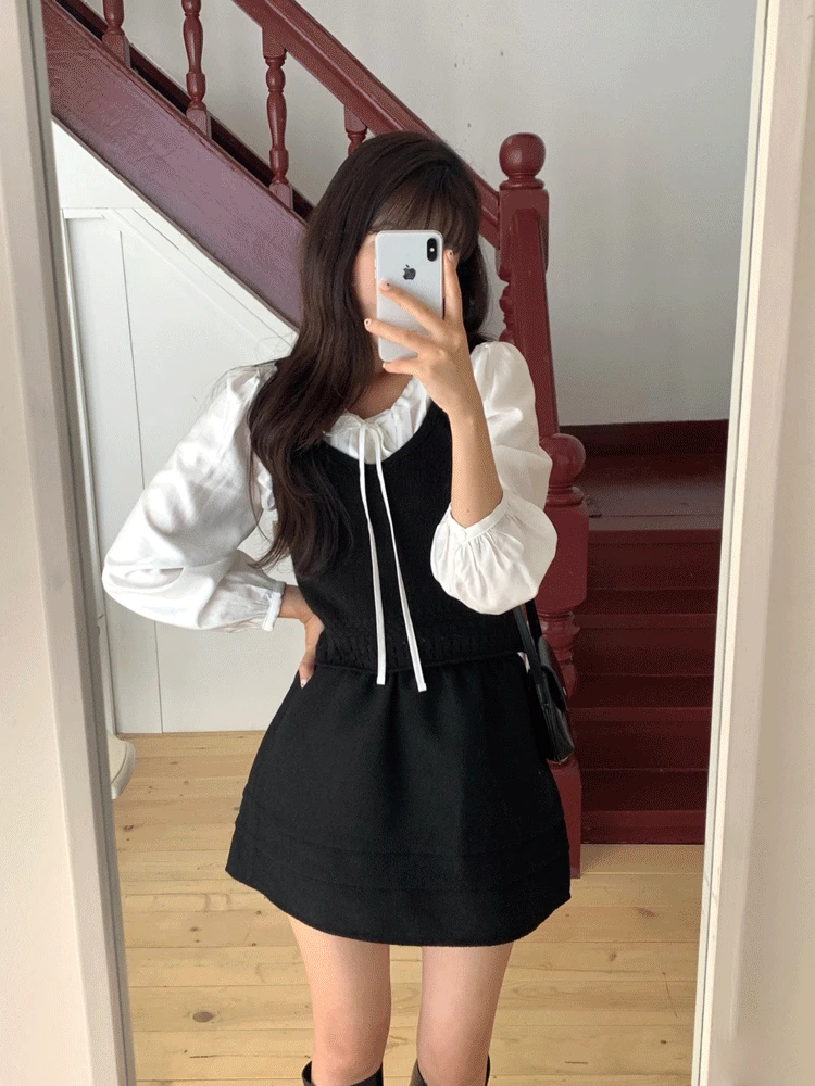 [🥂하객룩/격식룩] 엘스 니트 뷔스티에