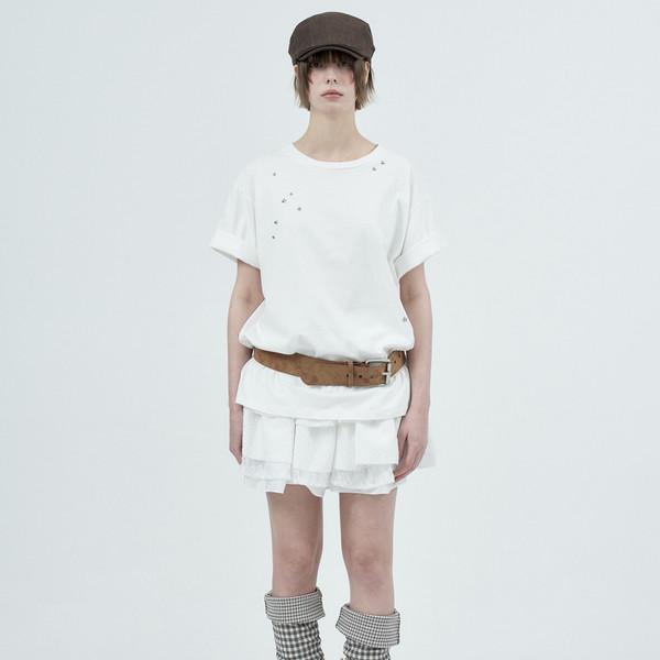 leo lace can-can skirt / white