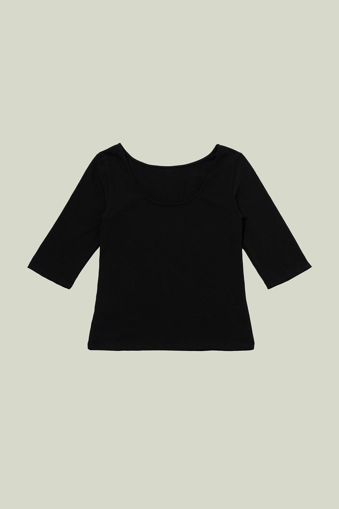 CLASSIC BOAT NECK TOP - BLACK