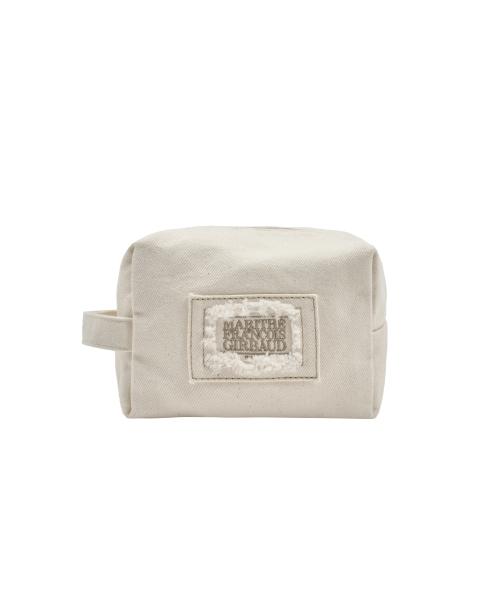 마리떼(MARITHÉ)  DENIM PATCH WORK CLASSIC LOGO POUCH ecru - 사이즈 & 후기 | 무신사