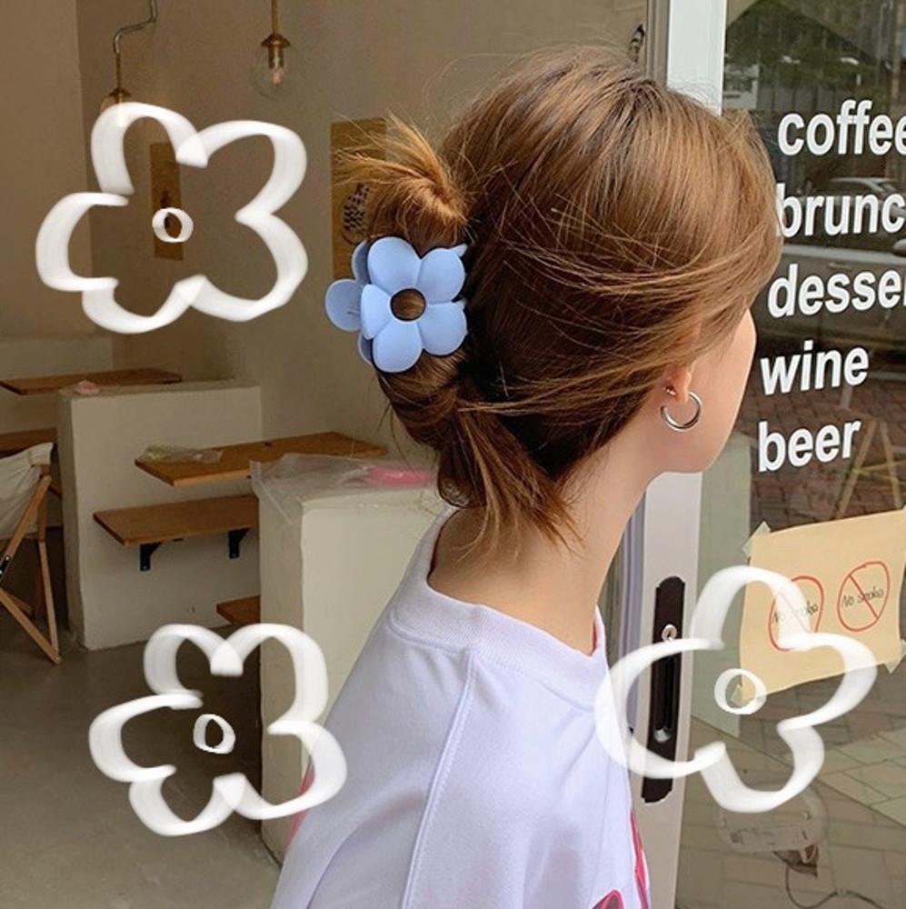 매트 꽃 플라워 헤어 집게핀 6color