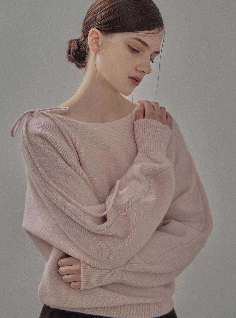트위 [누적1만장][윤지' pick] 하이티 숄더 리본 니트