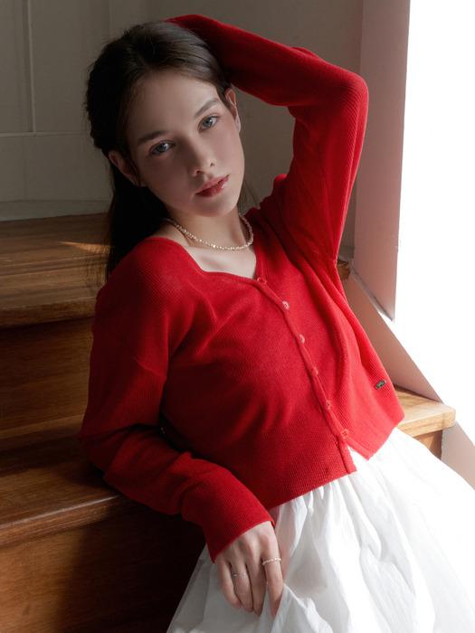 [단독]Clover v cardigan (red)