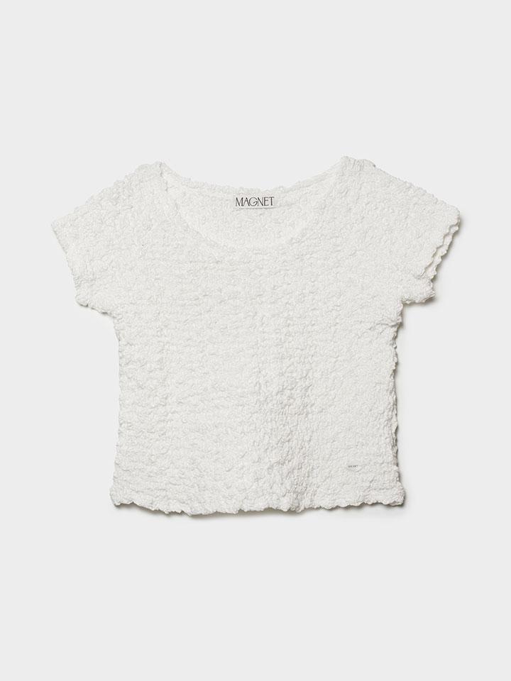 Wrinkle Crop Top (White)