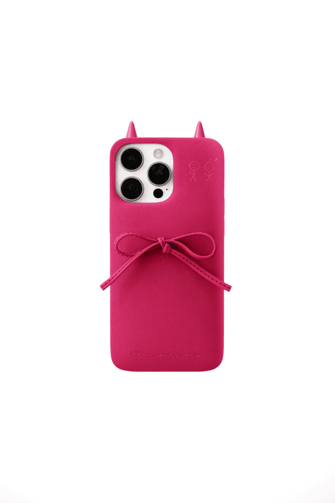 THE SOAP CASE® – Delicate Bow in Neon Pink Suede