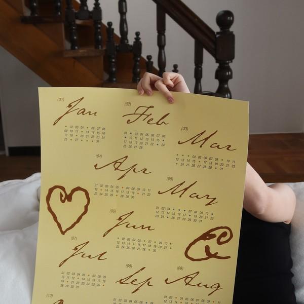 The Year of Love and Life Poster Calendar - Yellow