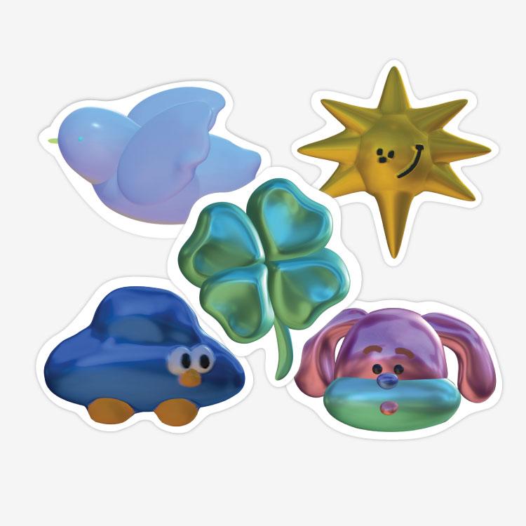 러블리 빅 조각 스티커(5종)
