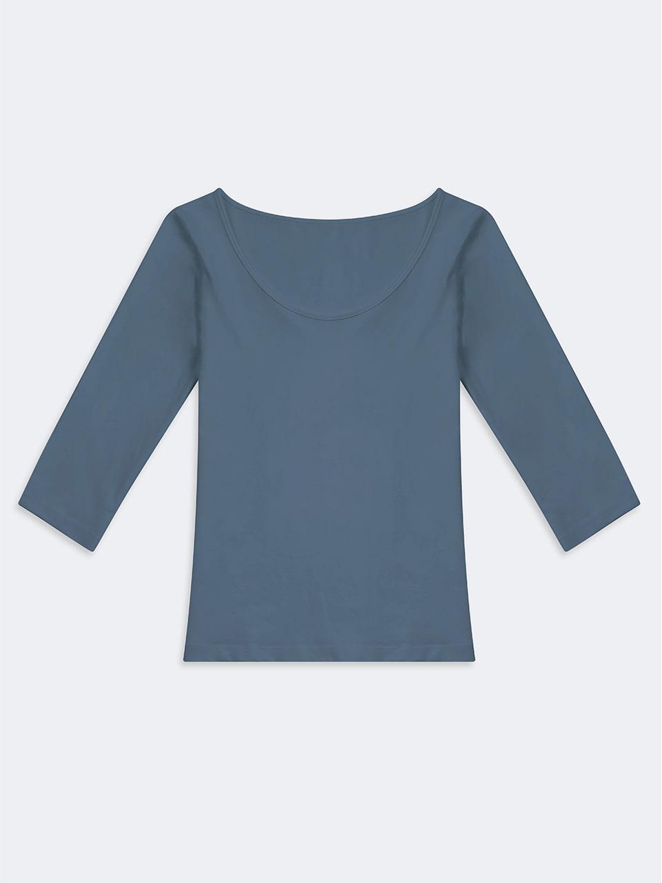 Convertible Three-quarter sleeve top Dark blue