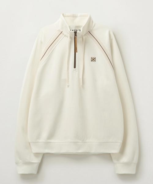 로턴 하프 집업 스웨트셔츠 크림