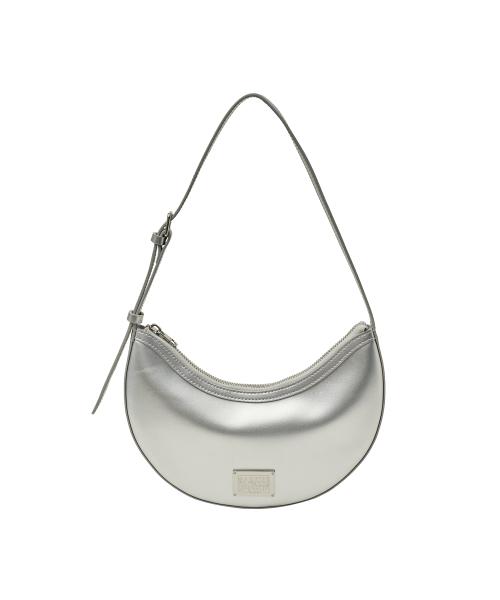CLASSIC LOGO HALF MOON SHOULDER BAG silver