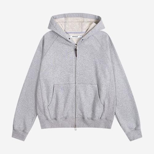 REGULAR COTTON HOODIE ZIPUP (GRAY)