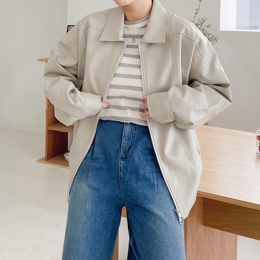 여남공용 절개 라이더 자켓