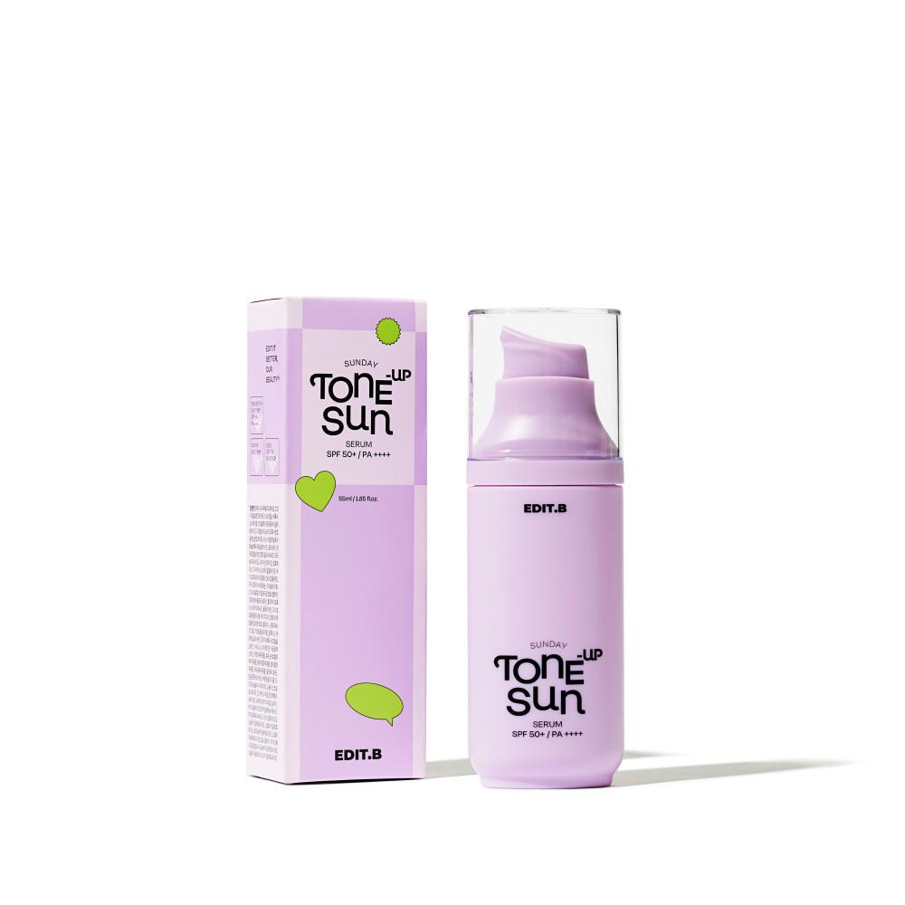 에딧비 톤업 선세럼 55ml/ 가성비템 톤업 선세럼 55ml/톤업 물광 광채 윤광 꿀광/ 자외선 차단제 SPF + PA++++/ 데일리 필수템/톤업 선크림/ 끈적임 없는 선세럼