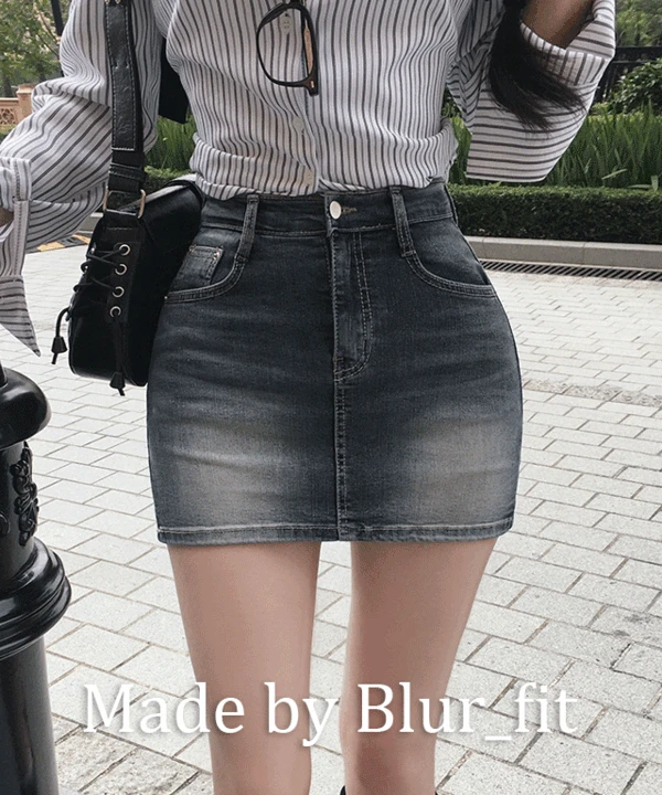 [ 자체제작/ 핏보장 ] 보니타 진청 h라인 치마바지 청치마