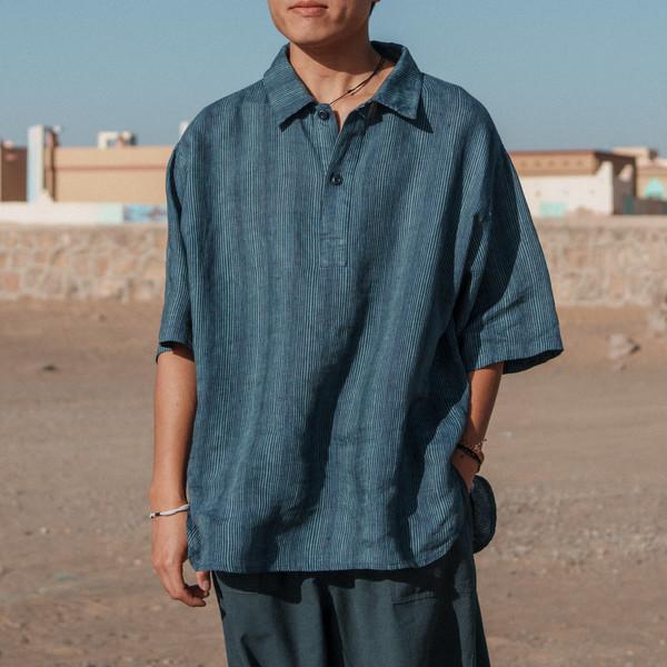 [롯지] 마라케시 셔츠 블루 (남녀공용)