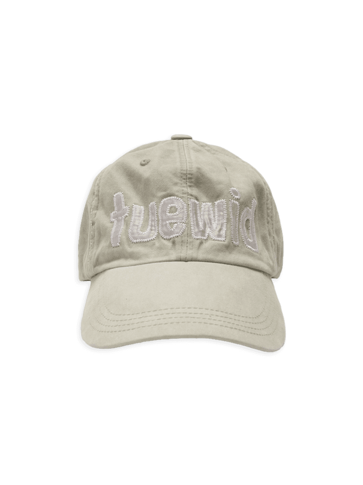 TUEWID logo patch work wrinkled ball cap in pink