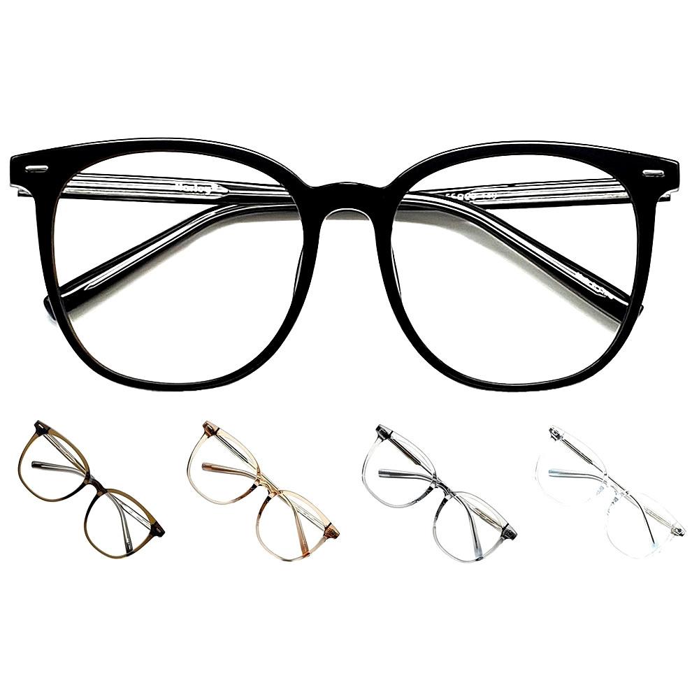 큰 오버사이즈 얇은 남자 여자 뿔테 안경 이영지 블루라이트 차단 투명 안경테 : 페이스오프안경