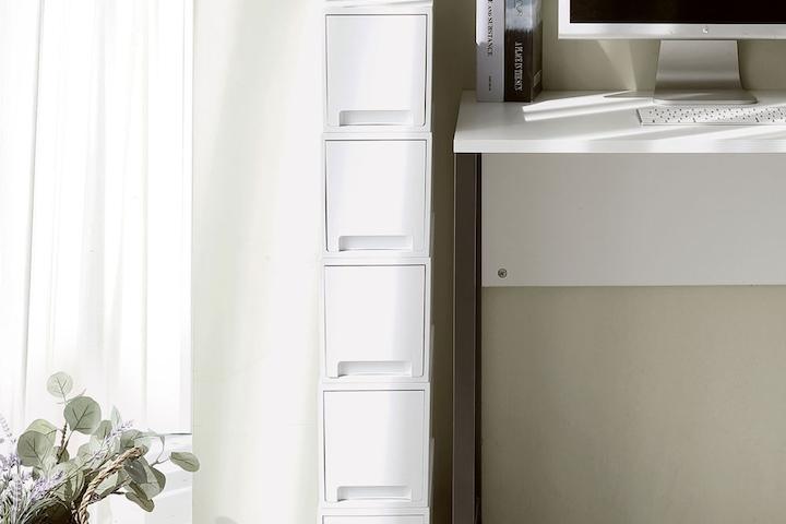 1+1 16.2cm 슬림 플라스틱 적층 틈새수납장 서랍장 틈새장