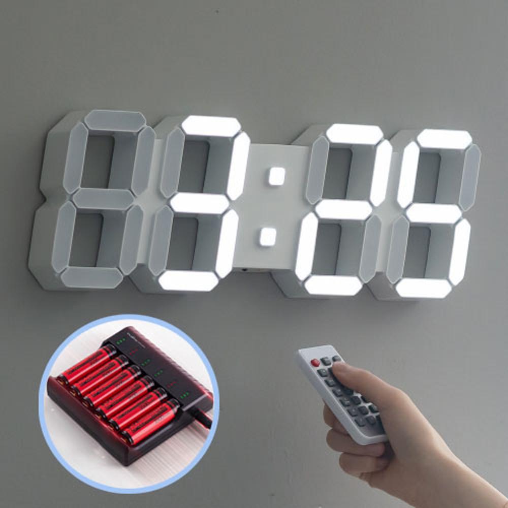 플라이토 무선 LED 벽시계 인테리어 무소음 디지털 전자 벽걸이시계 거실 집들이 코드리스