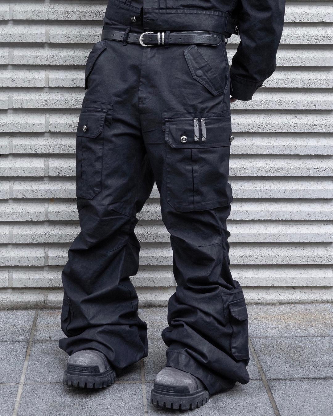 coating military flare pants