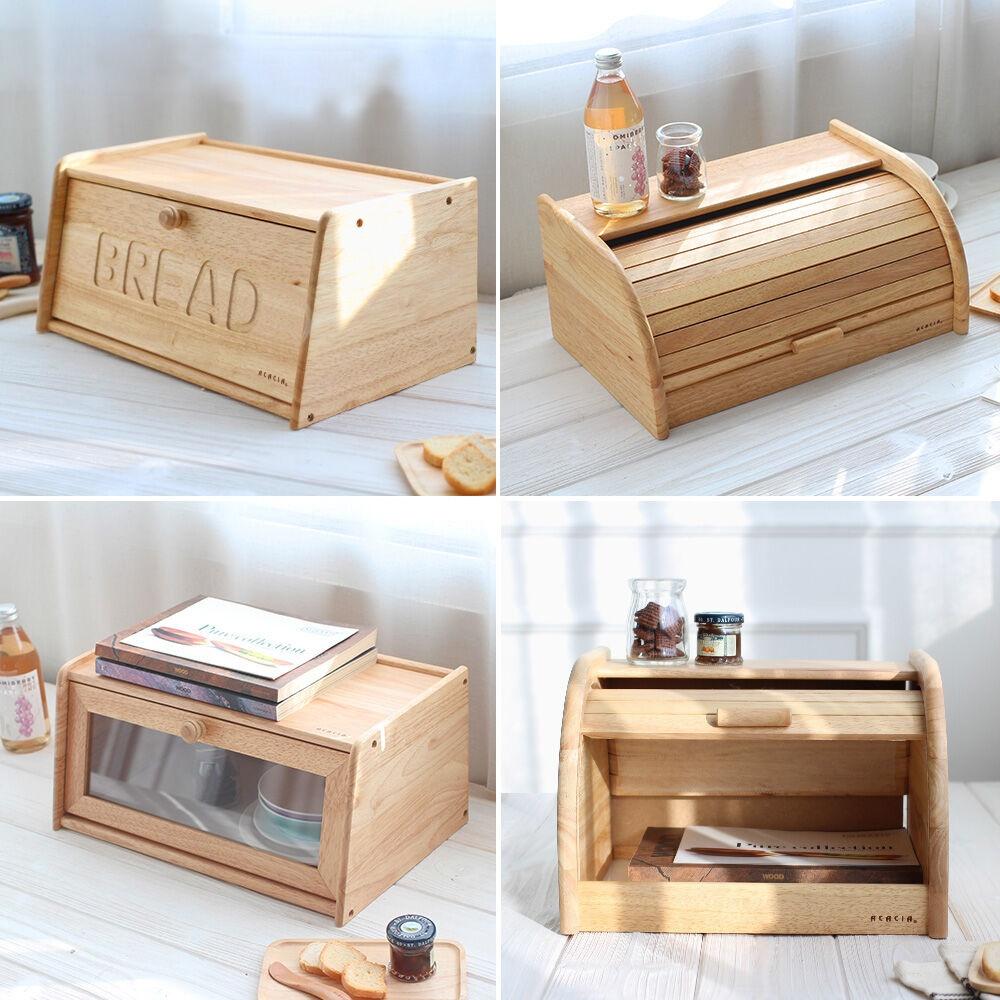 주방 우드 수납함 리빙박스 브레드박스-4type