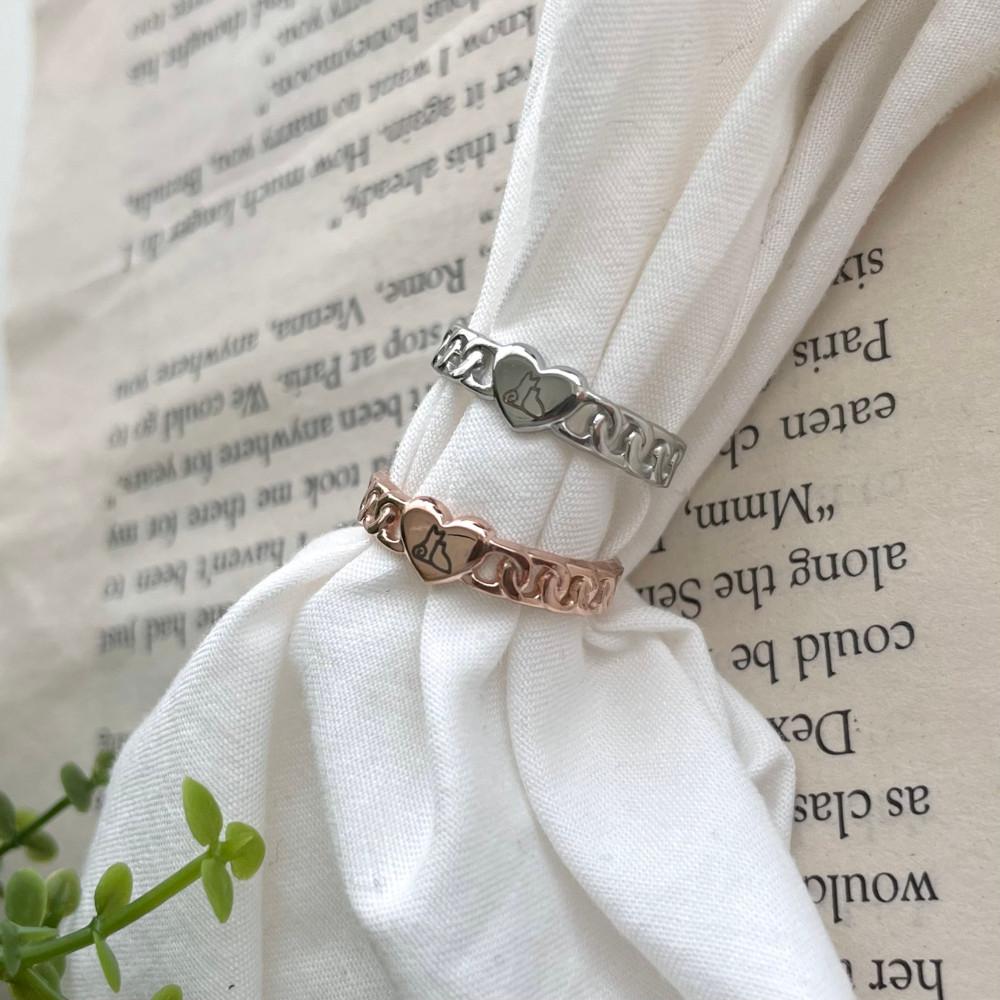 뽀뚜빠뚜 유기견 유기묘 후원 기부 반지 써지컬스틸 하트 오픈링