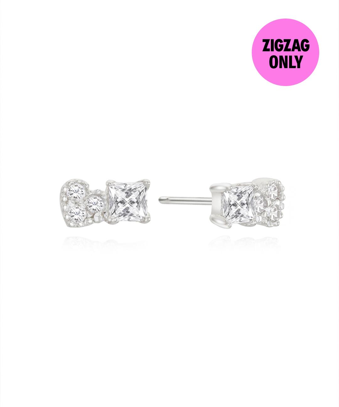 앵브록스 [지그재그 단독] lovey heart cubic earring