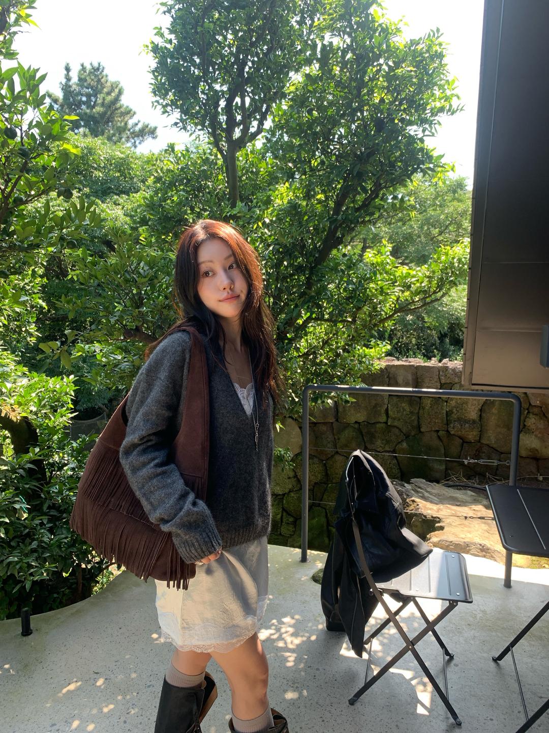 FRINGE SUEDE BAG (BROWN)