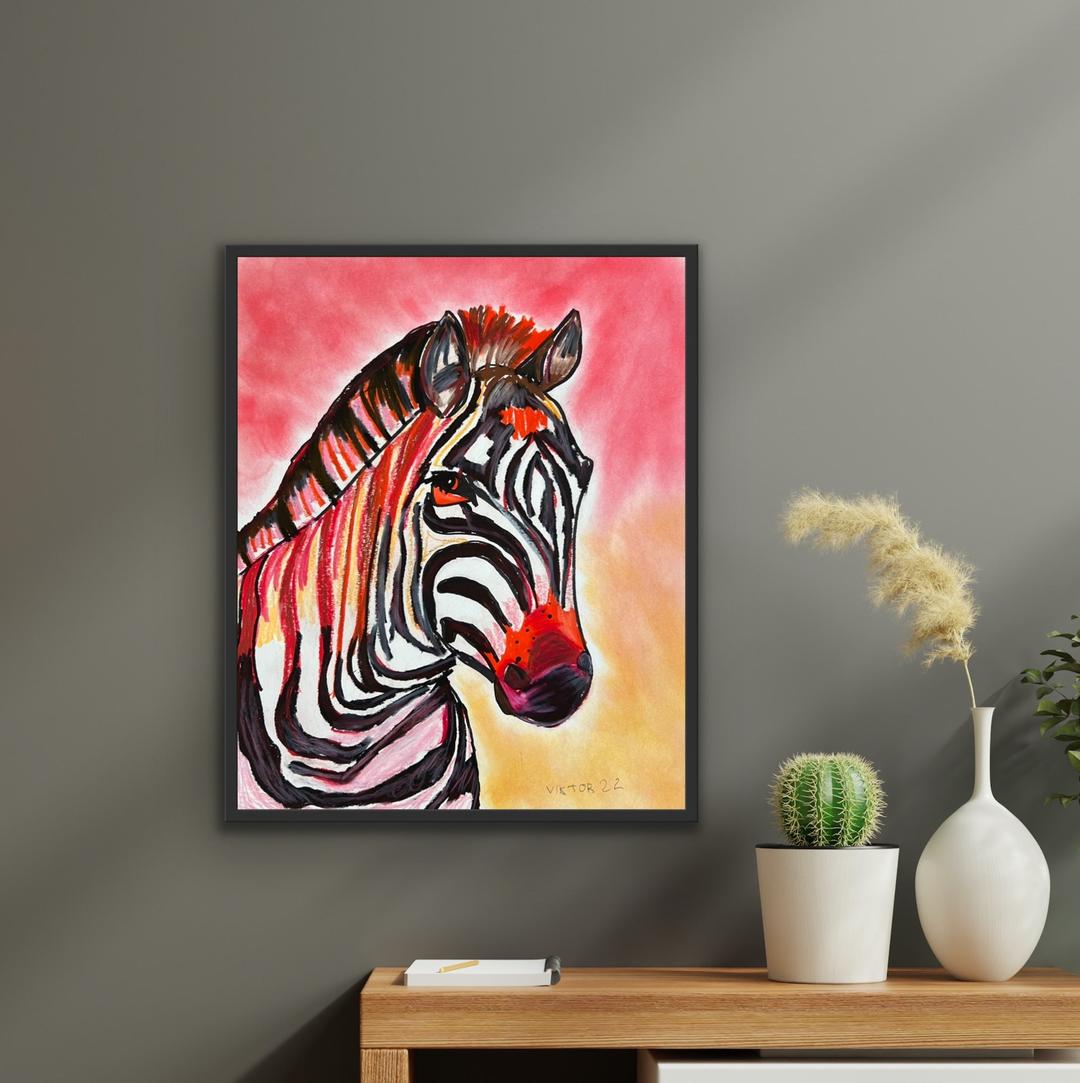 Zebra - Stretched Canvas Print in more sizes - 11x14" $50