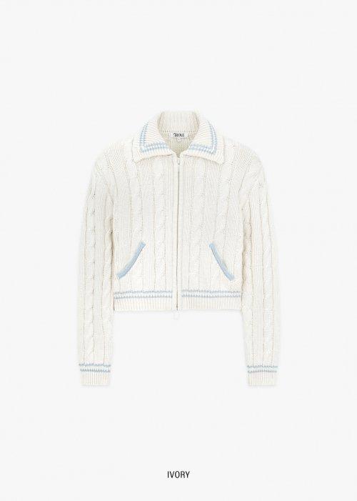 윅 니트 집업_IVORY