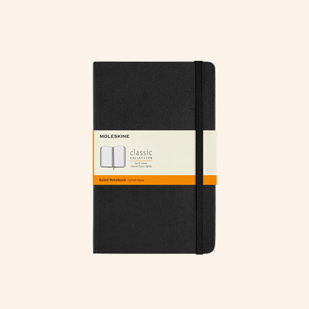 몰스킨 노트 하드커버 가죽 포켓 P 블랙 줄지