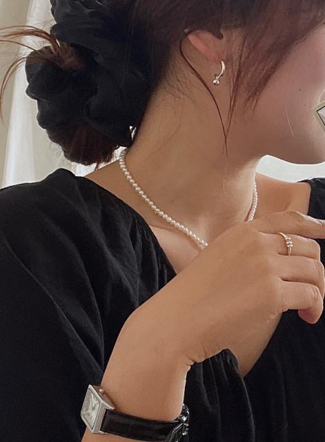 925실버 커브볼 귀걸이