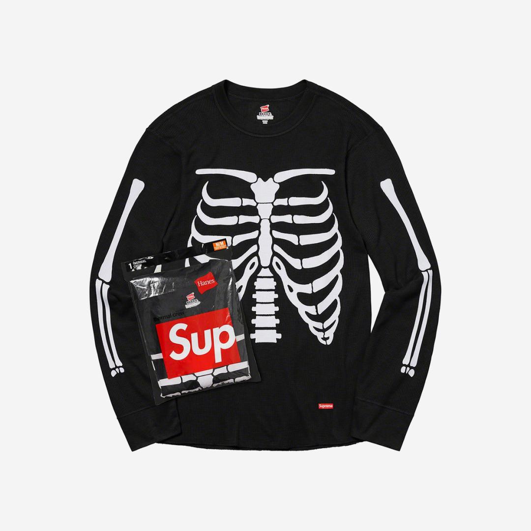 Supreme Hanes Bones Thermal Crew Black (1 Pack)