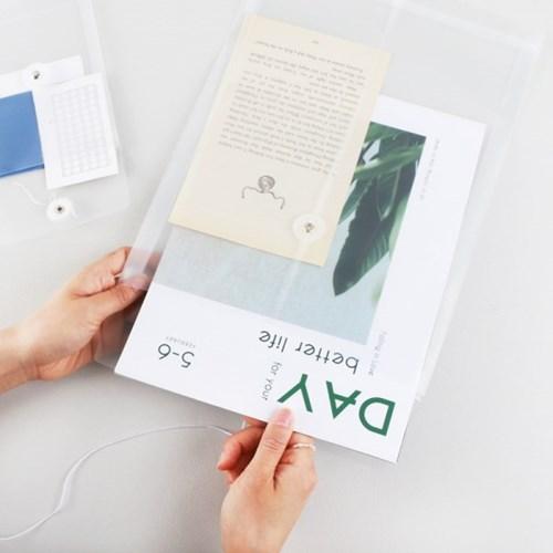 하도메 PVC 파우치 봉투 A6/A4 [반투명 파일 스티커 떡메 포카 보관]