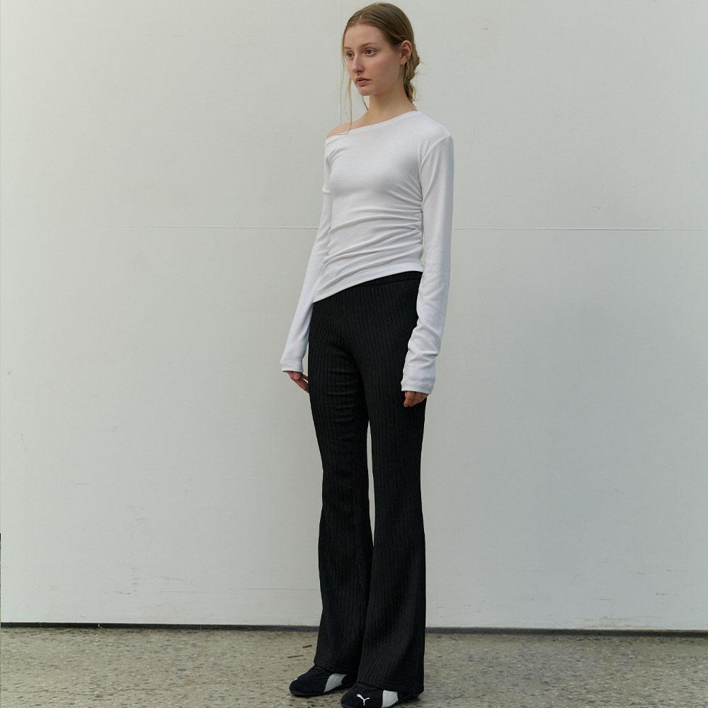 WRINKLE BANDING PANTS - BLACK