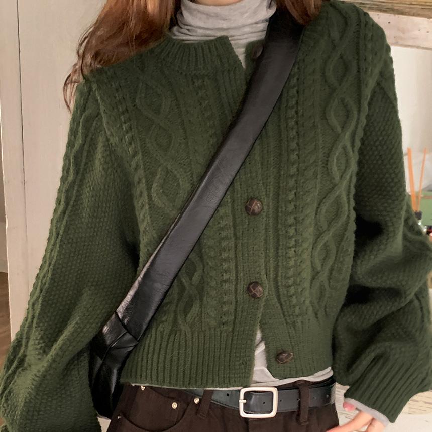 그레이스뮤즈 [무료배송][MADE] 바이앤 피셔맨 짜임 울 가디건