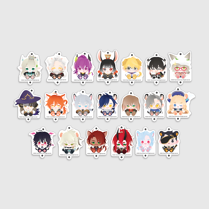 (콜라보) [로드 오브 히어로즈 4주년] 트레이딩 2023 로페이퍼 연결 아크릴 키체인 그룹B 20종