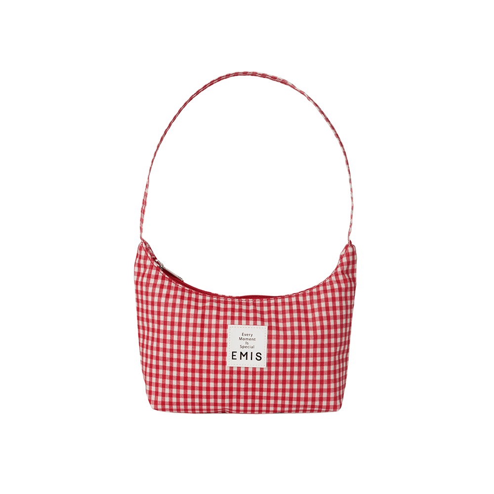 CHECK HOBO BAG-RED