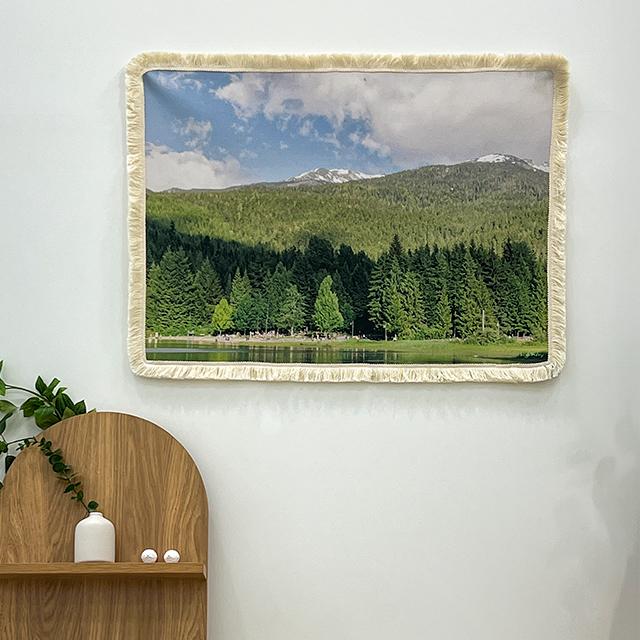 [하이앤드라이] Forest's Dance 프린지 패브릭 포스터 자연 풍경 인테리어 가리개 커튼