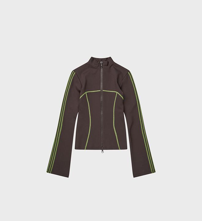 Zoe Track Blouse (Brown)