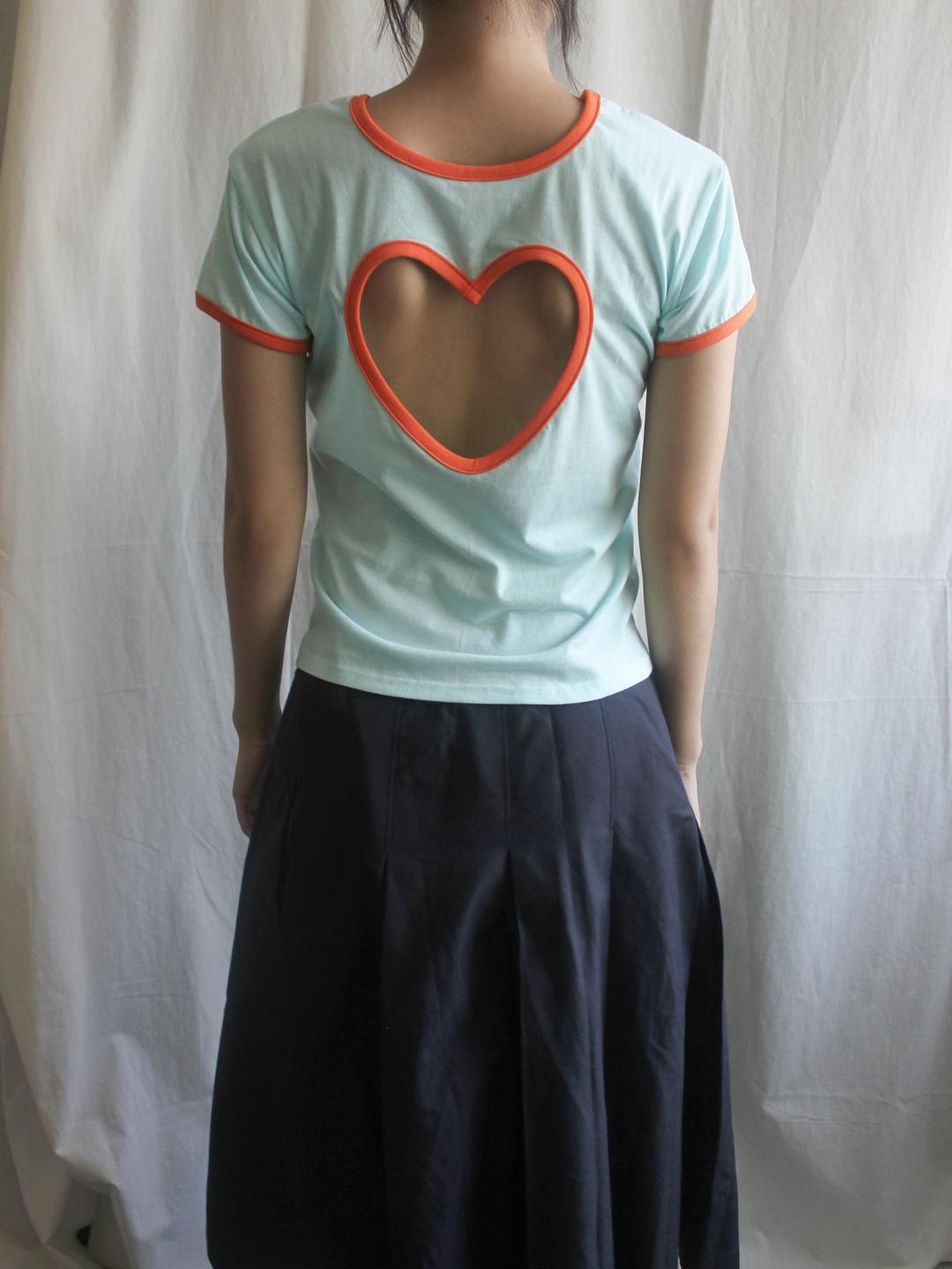 Piping Heart T, ice blue