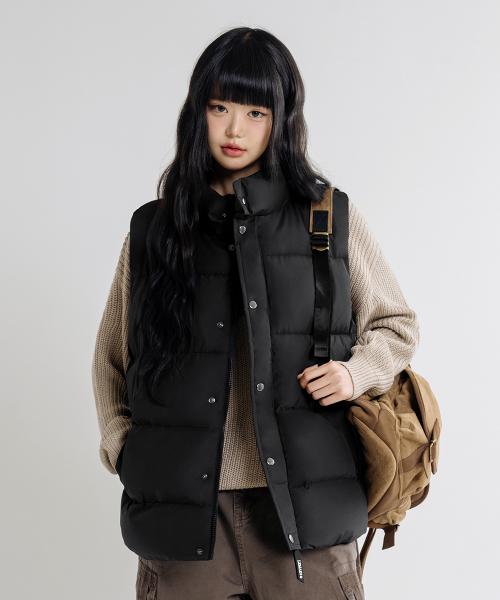 2WAY 오버핏 볼륨 웰론 푸퍼 패딩 베스트 [블랙]