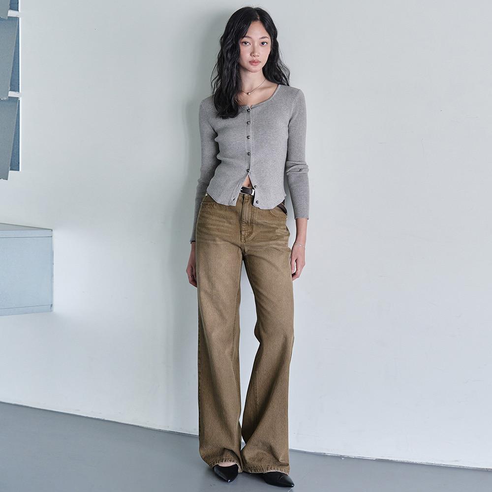 [W]Signature Semi Flared Jeans DCWPT002Brown