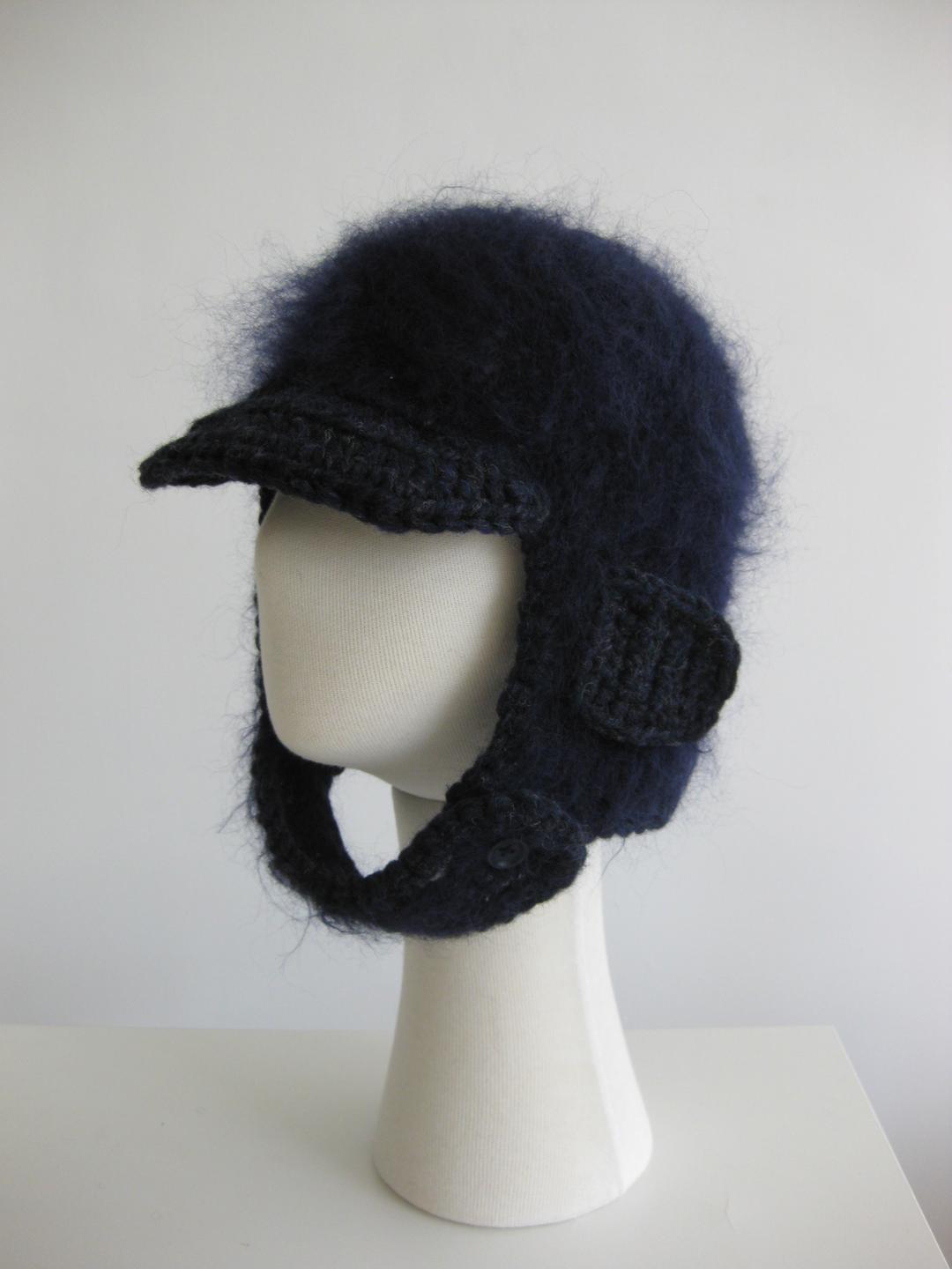 Mohair cap bonnet (NAVY)