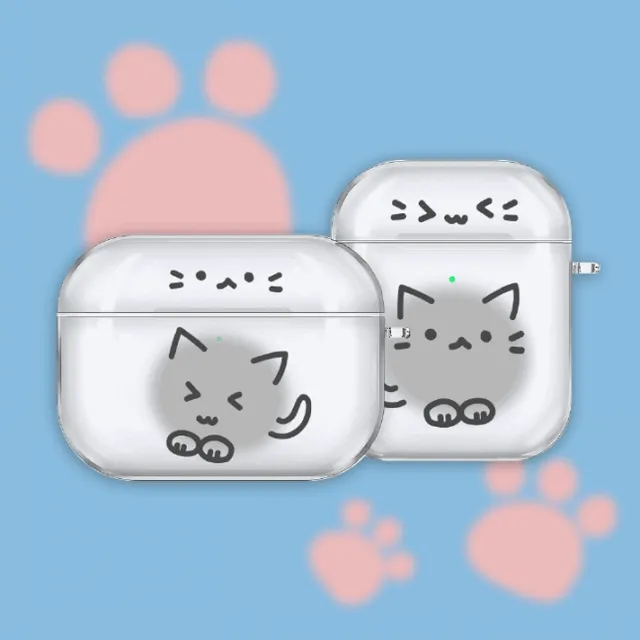 💕에이블리단독💕 [먼지캣] 에어팟1세대 2세대 3세대 에어팟프로 에어팟프로2 버즈 버즈2 버즈라이브 투명하드 케이스 그라데이션 케이스