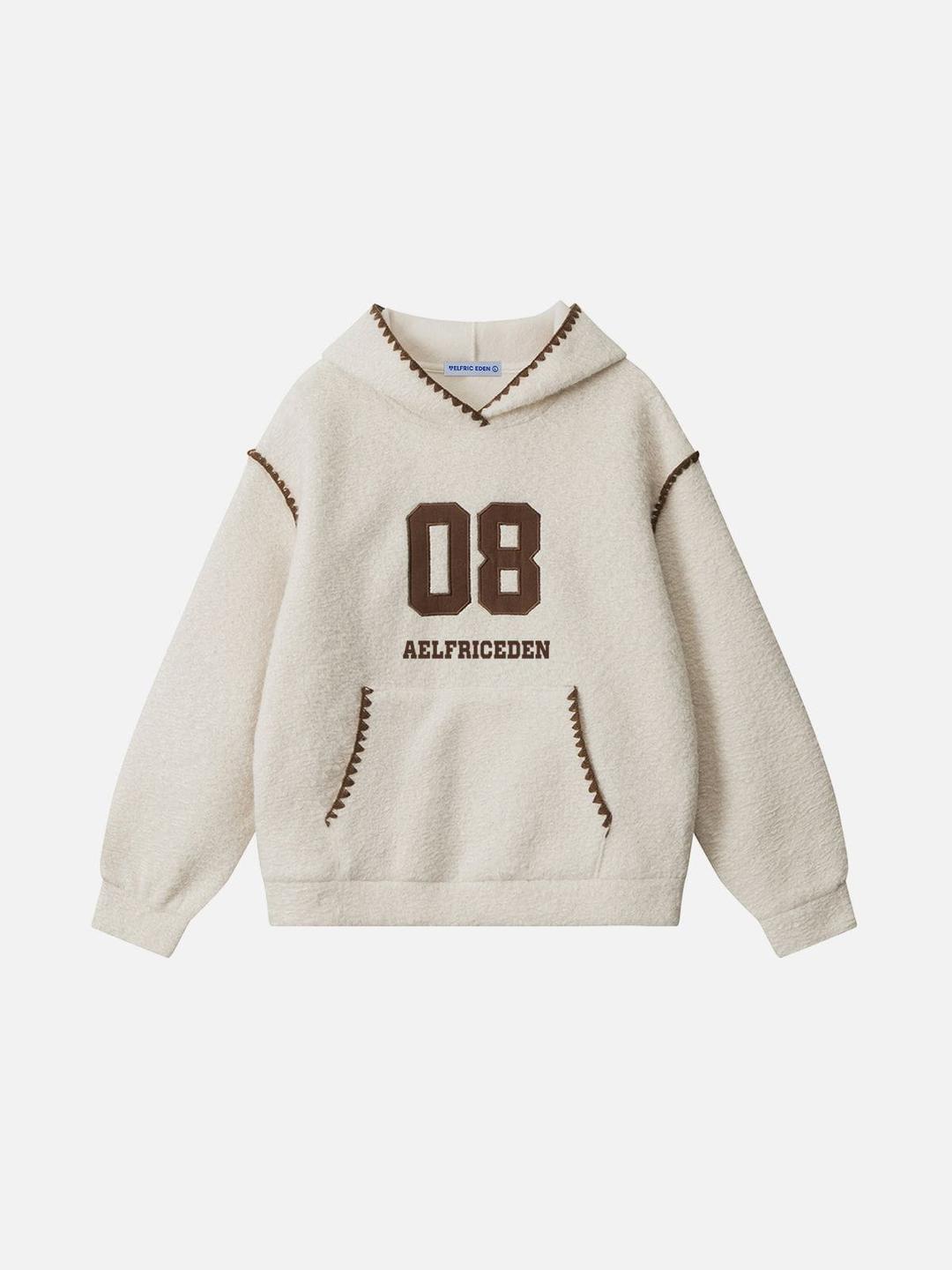 Aelfric Eden Ripple Patchwork Cropped Hoodie - Beige / XS