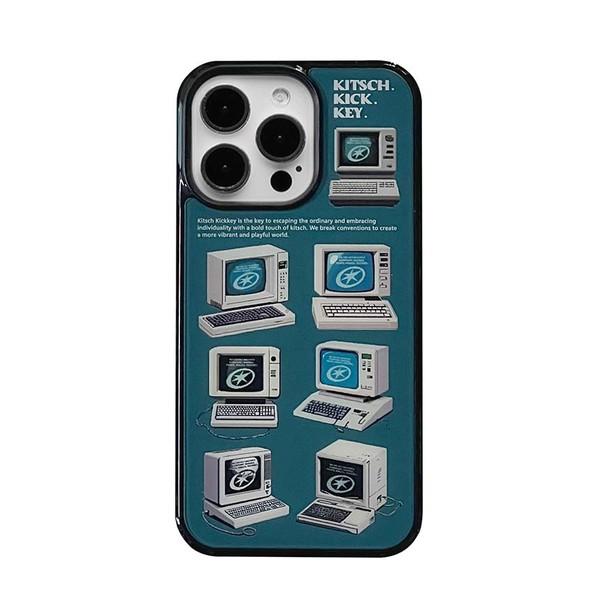 (Blue-green) PC Pixel 범퍼 케이스 (에폭시 / 글라스 유광)