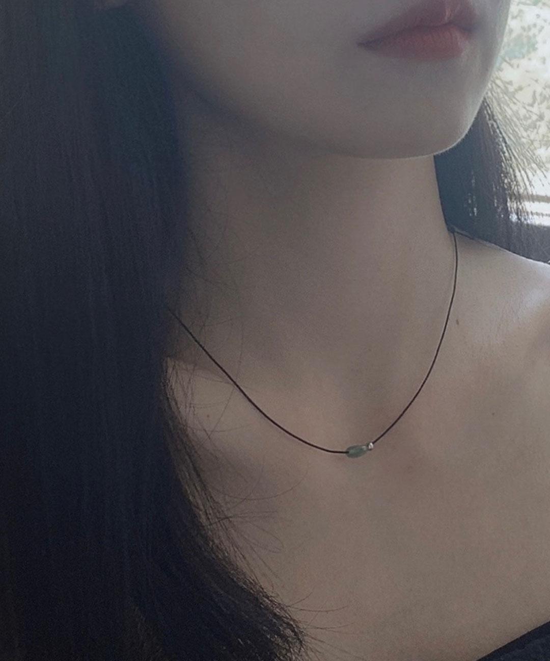 안도 [안도 제작] simple greenery necklace